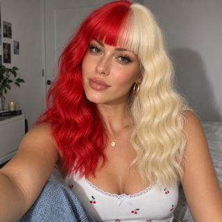 "Minnie" - Red Blonde Split Wig