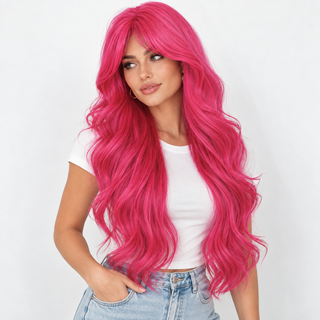 "Pippa" - Long Neon Pink Wig