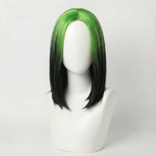 "Onyx" - Short Ombre Green Black Bob Wig