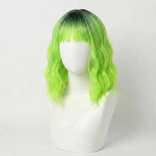 "Star" - Neon Ombre Green Short Straight Wig