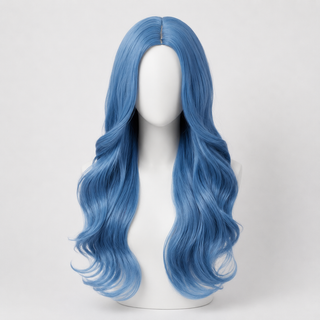 "Neptune" - Long Blue Wig with Loose Curls