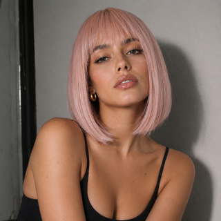 "Nia" - Short Baby Pink Bob Wig