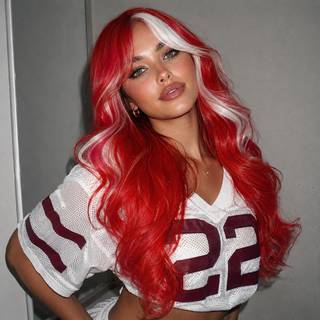 "North" - Long Red White Wig