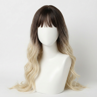 "Carrie" - Blonde Wig with Bangs and Dark Roots