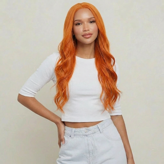 "Cora" - Long Copper Orange Wig