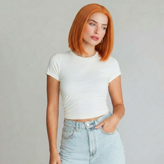 "Koi" - Orange Bob Lace Front Wig