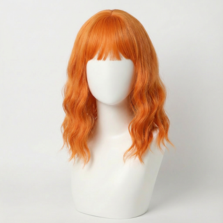 "Tangerine" - Short Orange Wig with Bangs