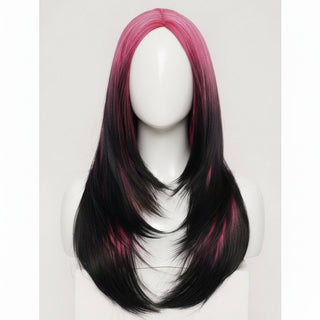 "Darian" - Pink & Black Layered Wig