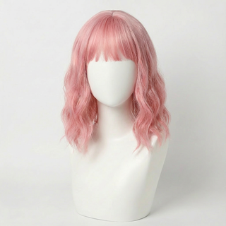 "Elle" - Perruque Synthétique Courte Rose Bébé