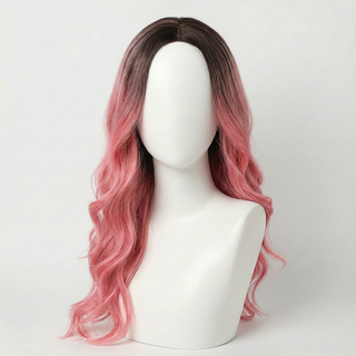 "Isabella" - Long Baby Pink Wavy Wig