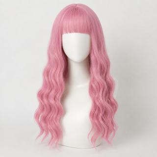 "Rosalie" - Long Pink Wig with Bangs