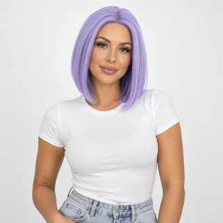 "Mauve" - Short Purple Lace Front Bob Wig
