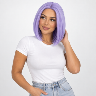 "Mauve" - Short Purple Lace Front Bob Wig