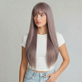 "Piper" - Long Light Purple Wig with Bangs