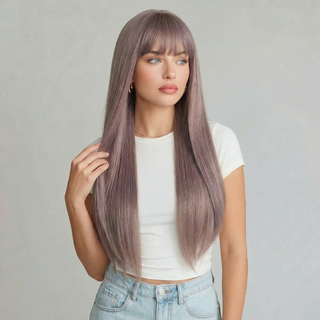 "Piper" - Long Light Purple Wig with Bangs