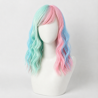 "Angel" - Pastel Rainbow Wig with Bangs