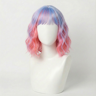 "Opal" - Pastel Rainbow Bodywave Wig with Bangs