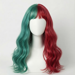 "Harley Quinn" - Perruque de Costume Synthétique Longue Rose Bleu