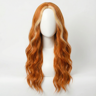 "Jessie" - Long Auburn Wig With Money Piece Highlights
