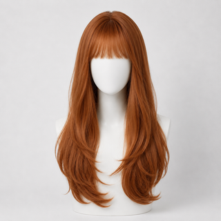 "Jordan" - Auburn Wig with Bangs
