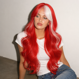"North" - Long Red White Wig