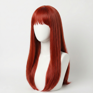 "Trina" - Long Red Straight Wig with Bangs