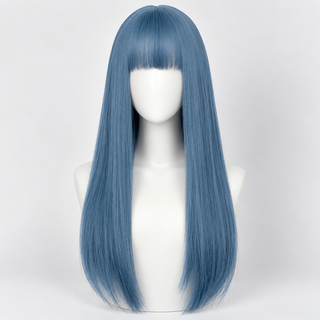 "Remi" - Long Blue Wig with Bangs
