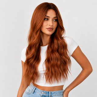 "Riri" - Long Red Auburn Loose Curls Wig