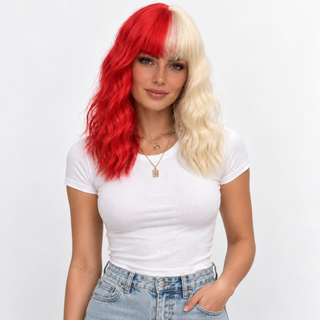 "Minnie" - Red Blonde Split Wig