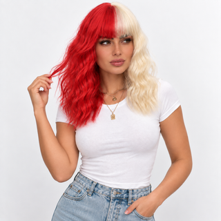 "Minnie" - Red Blonde Split Wig