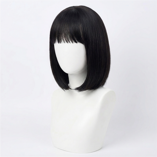 "Maya" - Short Black Bob Wig with Bangs