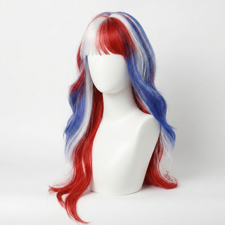 "Americana" - Long Red White Blue Wig with Bangs