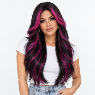 "Vivi" - Black & Pink Wig
