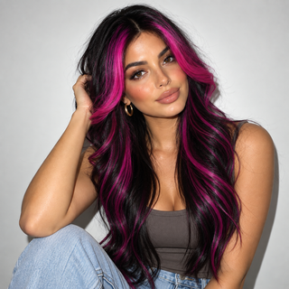 "Vivi" - Black & Pink Wig