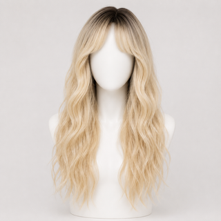"Krista" - Wavy Blonde Wig with Bangs