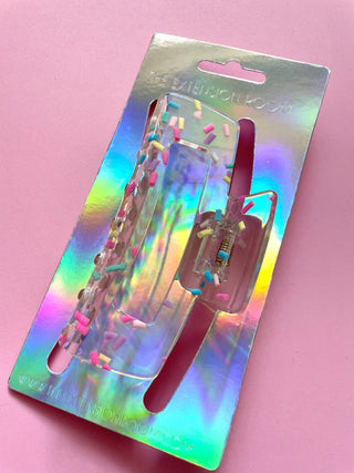 Clear Sprinkle Hair Claw Clip