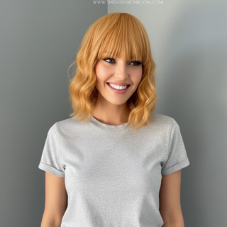 "Soleil" -  Short Orange Yellow Wig with Bangs