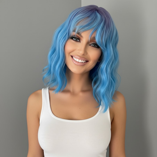"Dahlia" - Ombre Purple Blue Wig with Bangs