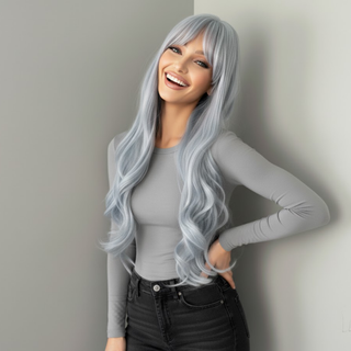 "Azura" - Perruque Bob Lace Front Droite Soyeuse Bleue