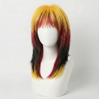 "Sunny" - Layered Yellow Black Shag Wig