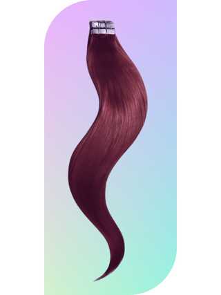 Extensions de cheveux en ruban rouge prune (35) 