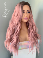 "Rayna" - Long Purple Pink Body Wave Synthetic Lace Front Wig