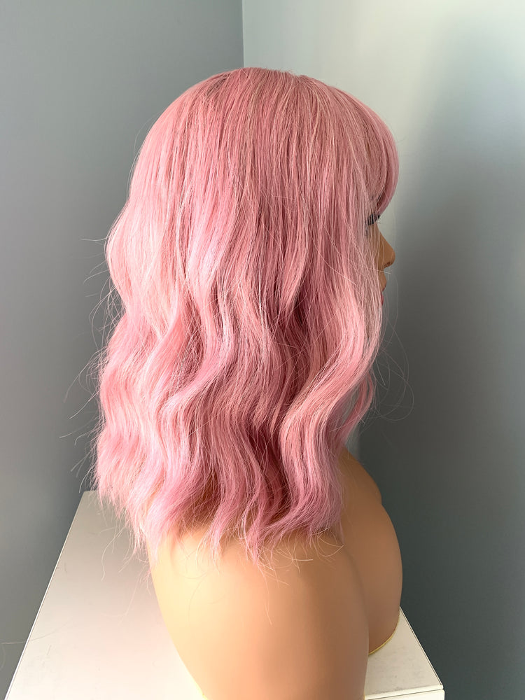 "Elle" - Short Baby Pink Synthetic Wig