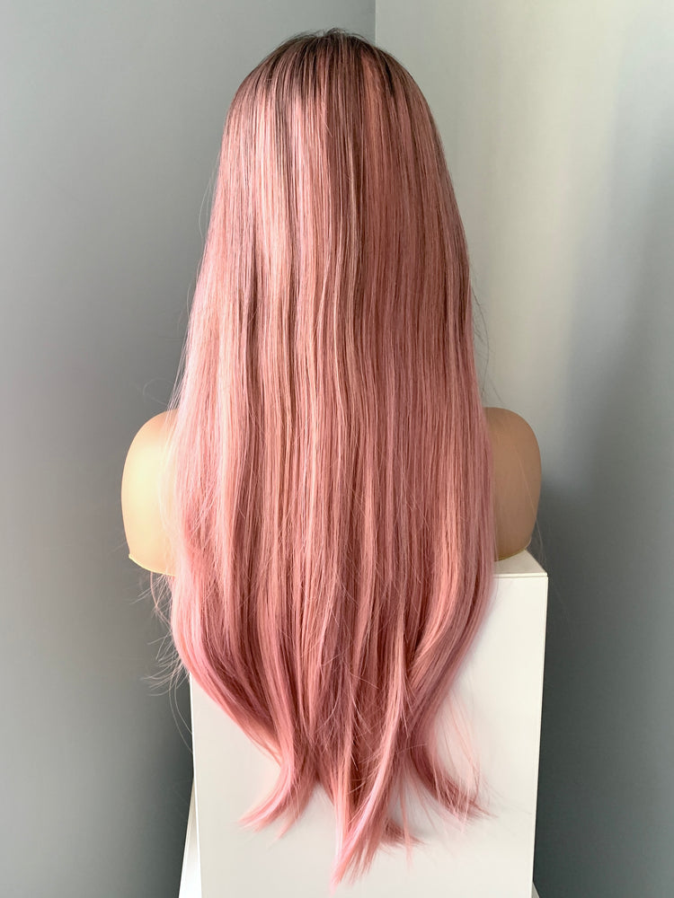 "Isabella" - Baby Pink Silky Straight Synthetic Wig