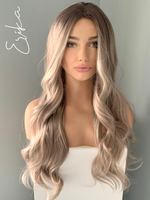 "Erika" - Long Silver Blonde Body Wave Synthetic Wig