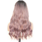 “Rose" - Rooted Light Purple Body Wave Synthetic Wig with Bangs
