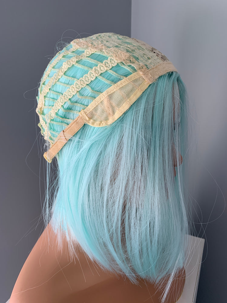 "Misty" - Icy Mint Blue Synthetic Wig