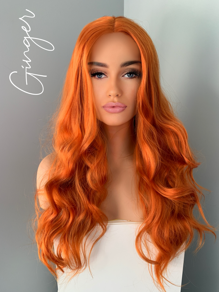 "Ginger" - Auburn Orange Lace Front Synthetic Wig