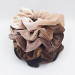 5PC Scrunchie Box Gift Set | Brown Velvet