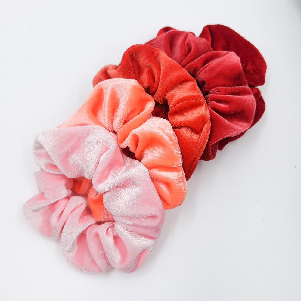 5PC Scrunchie Box Gift Set | Pink Coral Velvet